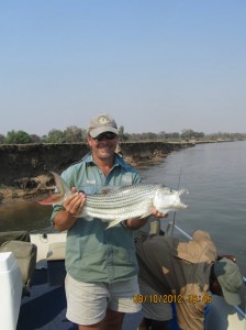 Dirk DuPlooy Zimbabwean Guide and Great Mate with a fantastic tiger fish